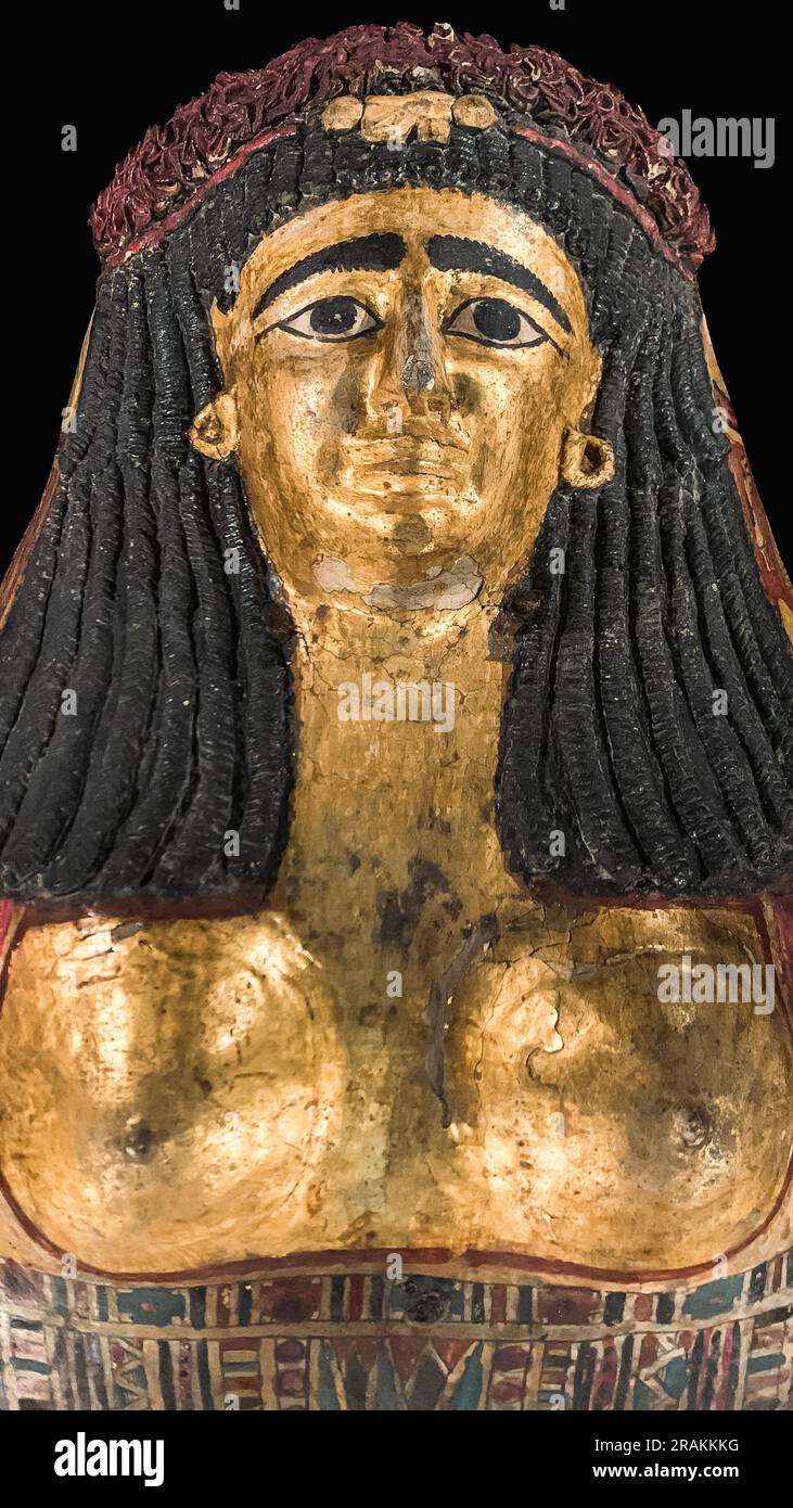 Mostra Golden Mummies of Egypt al Museo dell'Università di Manchester Foto Stock