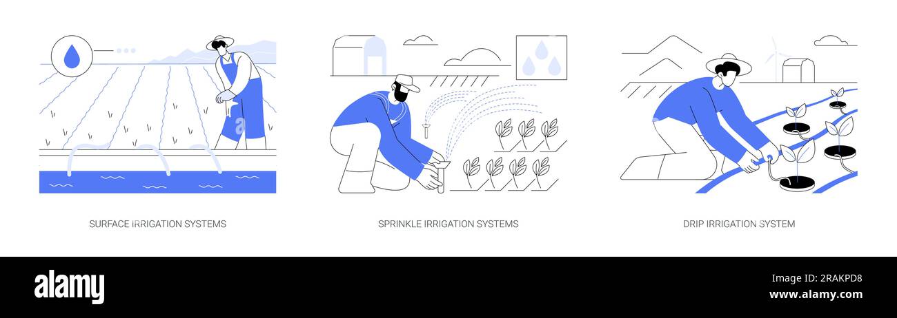 Sistemi di irrigazione illustrazioni astratte dei vettori. Illustrazione Vettoriale Sistemi di irrigazione illustrazioni astratte dei vettori. Illustrazione Vettoriale