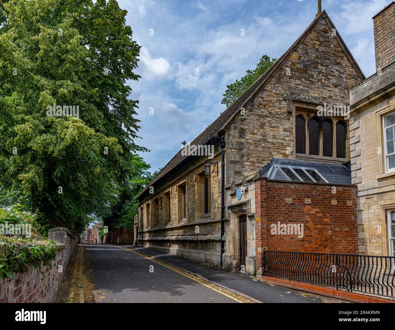 The King's School, Grantham, Lincolnshire, Inghilterra, Regno Unito. La sala dove Sir Isaac Newton andava a scuola prima dell'università a Cambridge Foto Stock