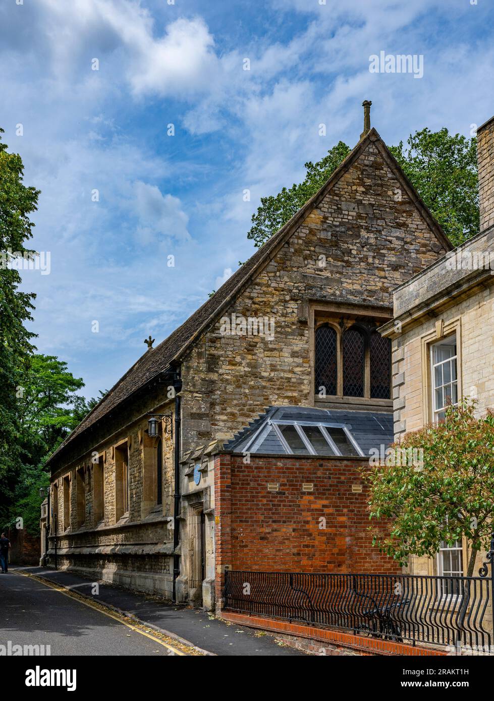 The King's School, Grantham, Lincolnshire, Inghilterra, Regno Unito. La sala dove Sir Isaac Newton andava a scuola prima dell'università a Cambridge Foto Stock