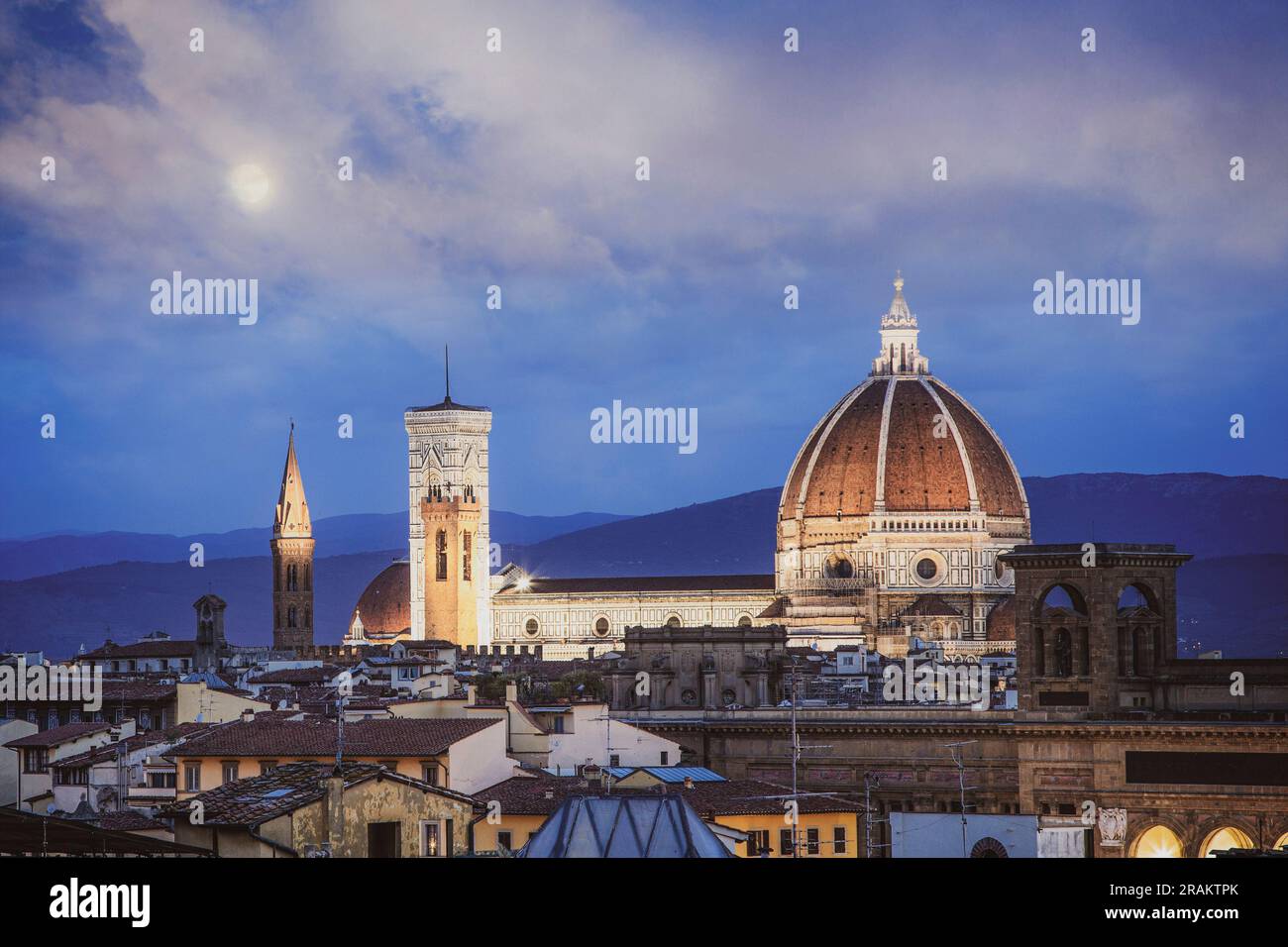 Lo skyline di Firenze, in Italia, la mattina presto. Foto Stock