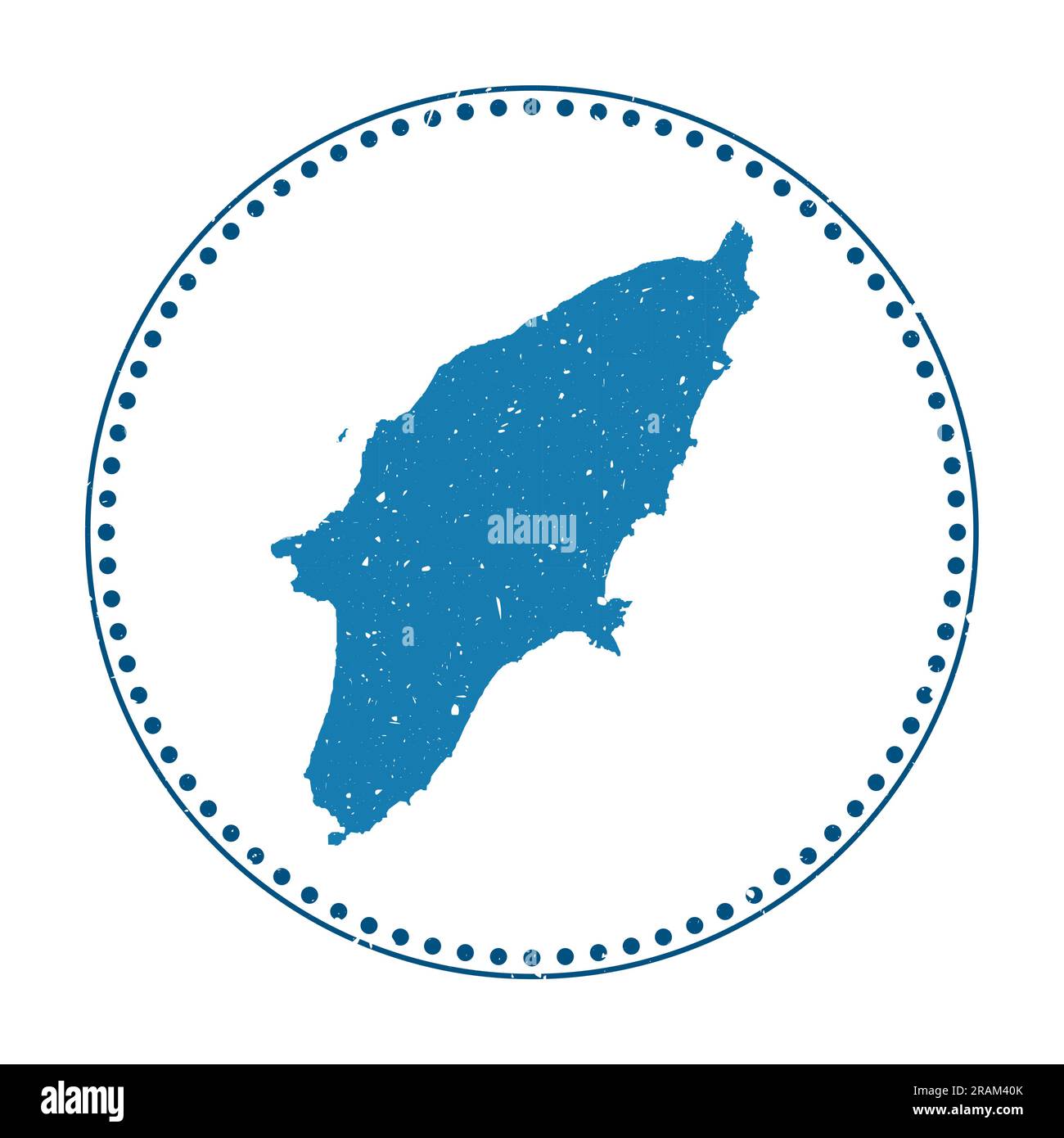 Adesivo Rhodes. Timbro di gomma con mappa dell'isola, illustrazione vettoriale. Può essere utilizzato come insegna, logotipo, etichetta, adesivo o badge di Rhodes. Illustrazione Vettoriale
