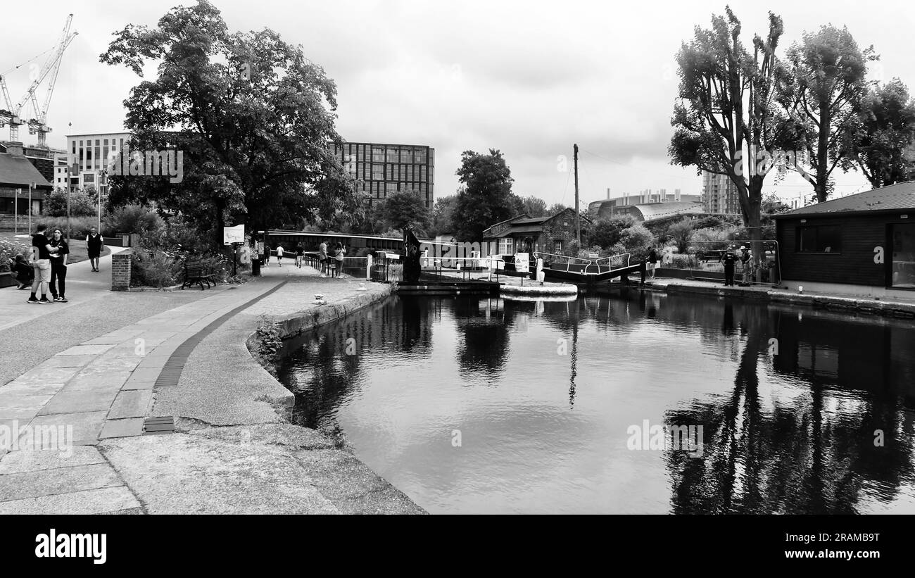 Londra, Regno Unito - giugno 2023: Regents Canal e St Pancras Lock. Foto Stock