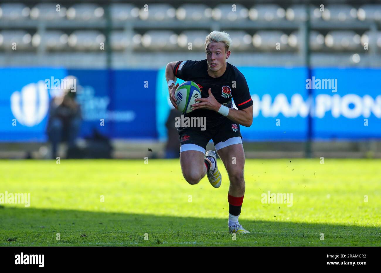 Città del Capo, SUD AFRICA - martedì 04 luglio 2023, Sam Harris dell'Inghilterra durante la partita del World Rugby U20 Championship tra Australia e Inghilterra all'Athlone Stadium di città del Capo, Sudafrica. Foto Stock