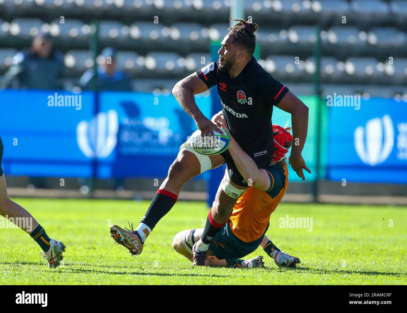 Città del Capo, SUD AFRICA - martedì 04 luglio 2023, Chandler Cunningham-South durante la partita del World Rugby U20 Championship tra Australia e Inghilterra all'Athlone Stadium di città del Capo, Sudafrica. Foto Stock