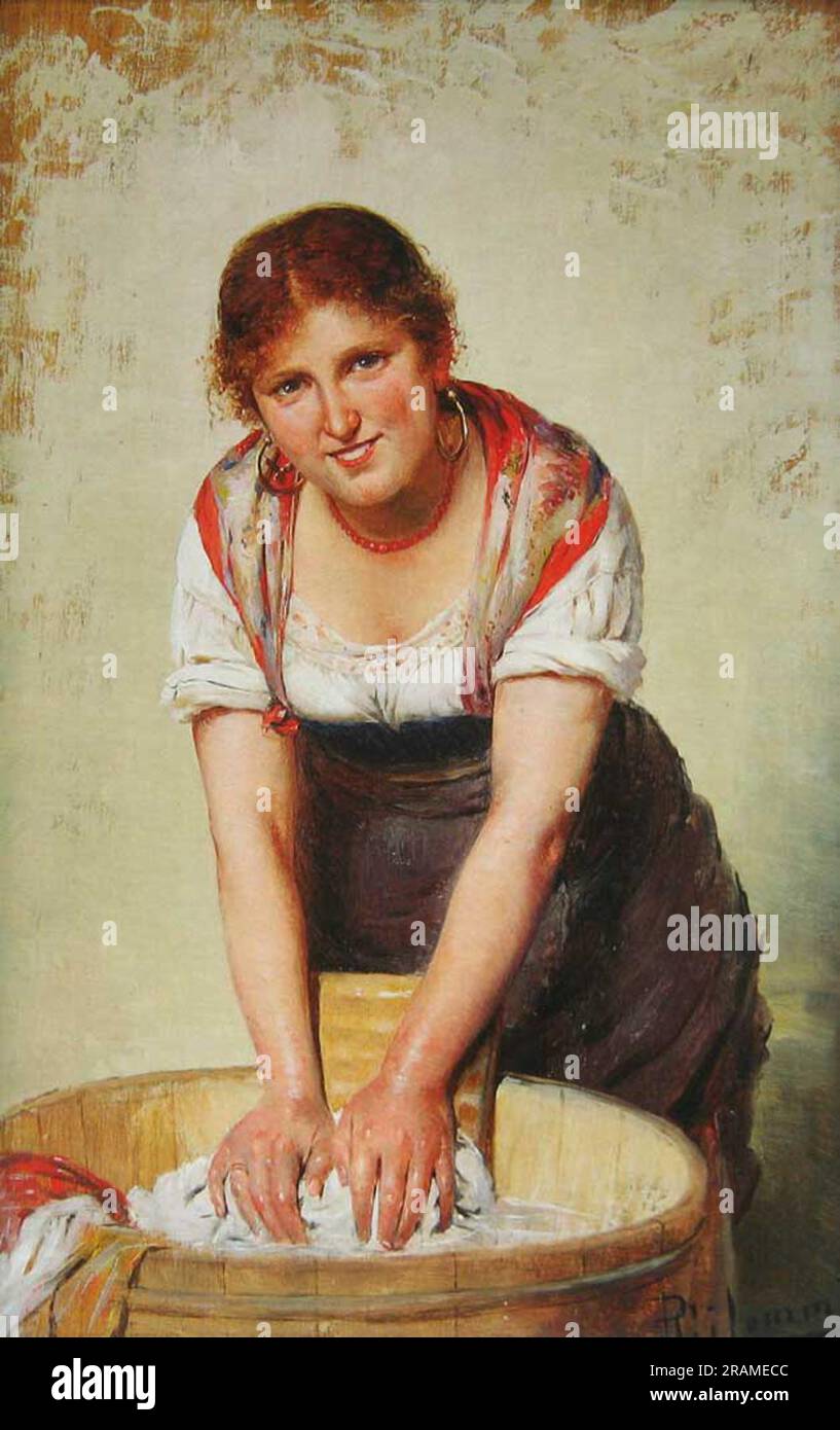 Laundress 1902 di Pasquale Celommi Foto Stock