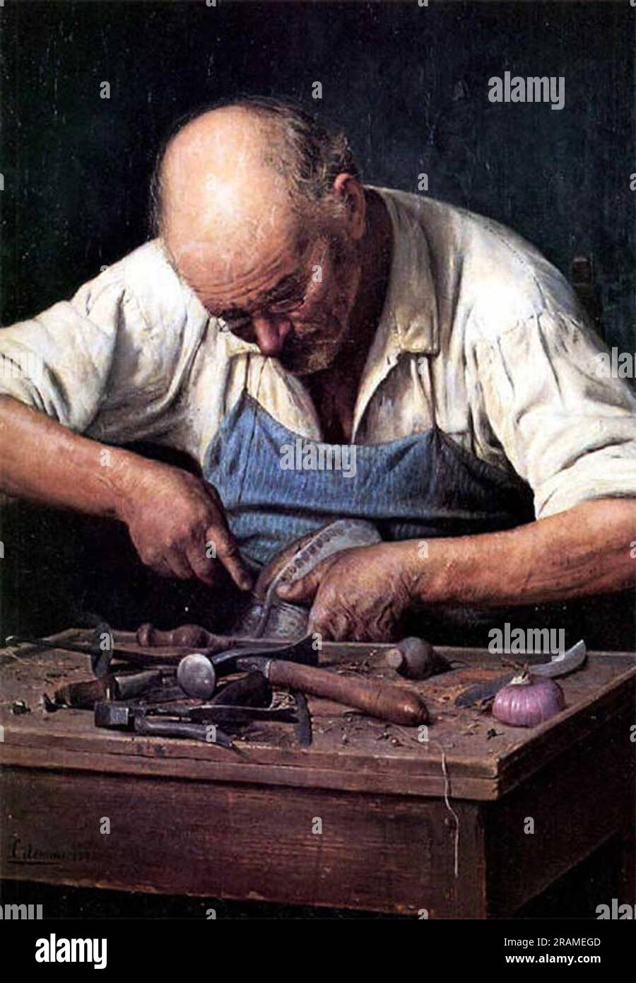 Il calzolaio 1895 di Pasquale Celommi Foto Stock