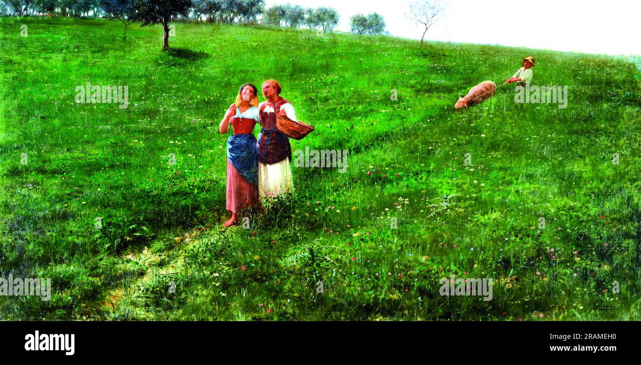 Primavera 1901 di Pasquale Celommi Foto Stock