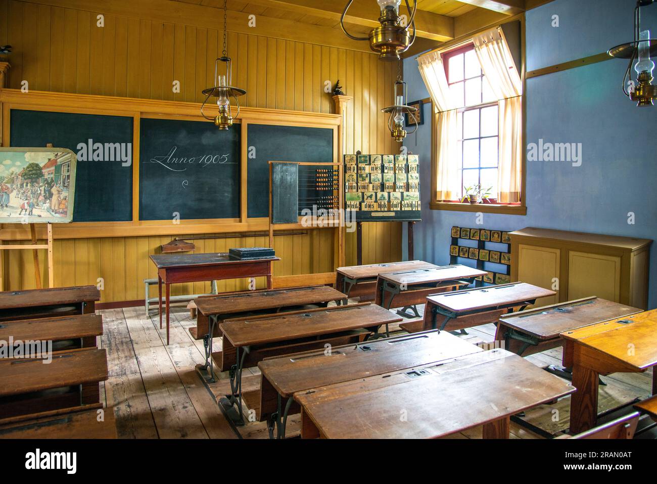 All'interno della sala scuola del Museo Zuiderzee Foto Stock