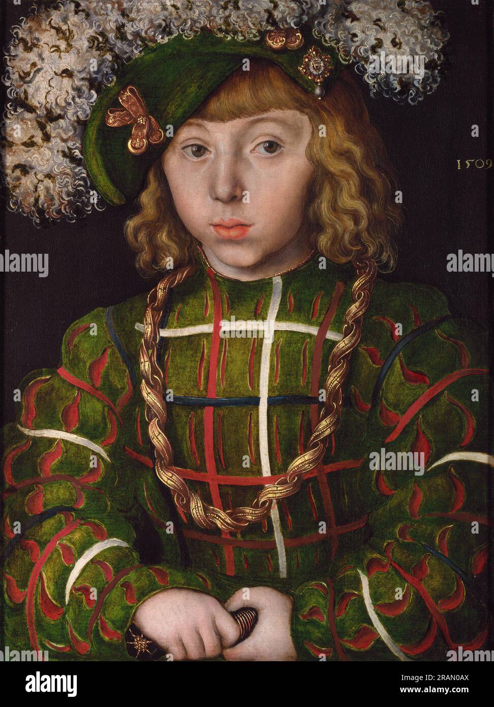 Ritratto di Johann Friederich i il Magnanimo, Elettore di Sassonia 1509; Germania di Lucas Cranach il Vecchio Foto Stock