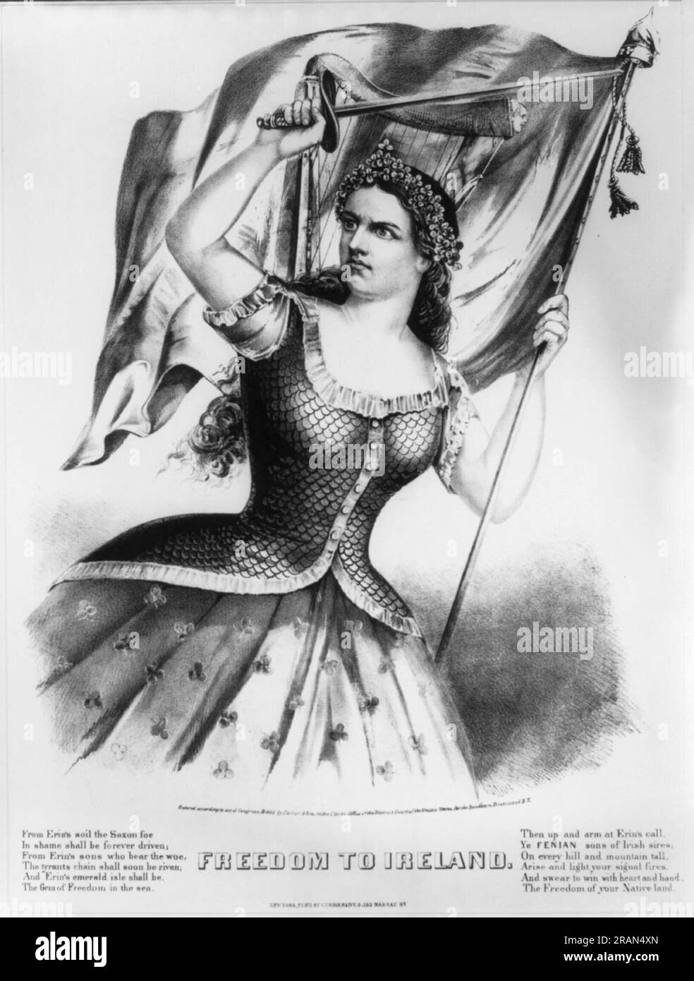 Freedom to Ireland 1866 di Currier and Ives Foto Stock