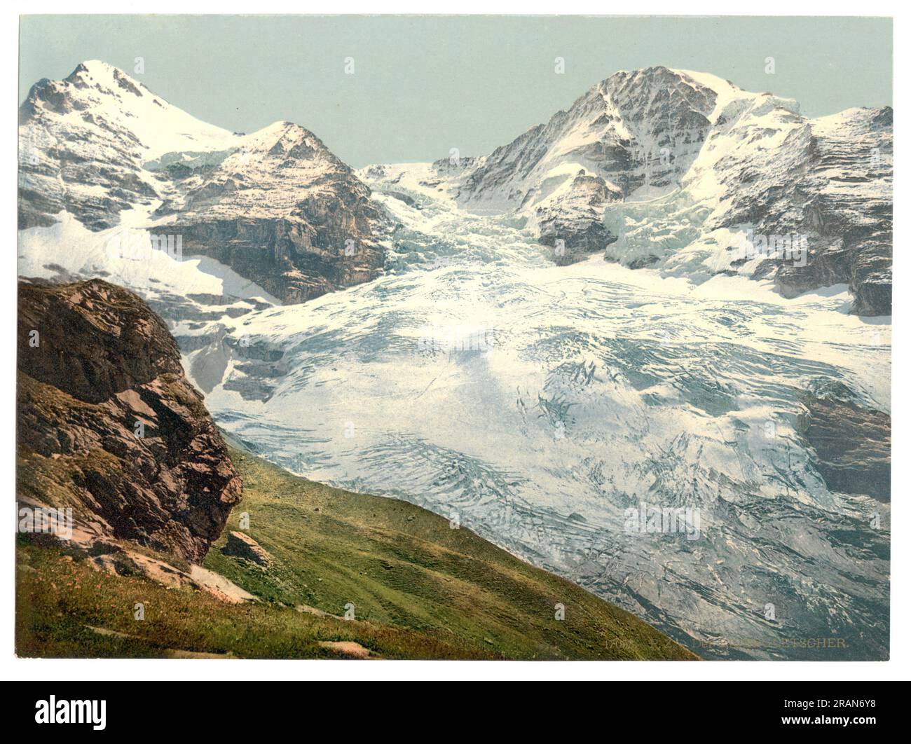 Ghiacciaio Eiger, Oberland Bernese, Svizzera 1890. Foto Stock