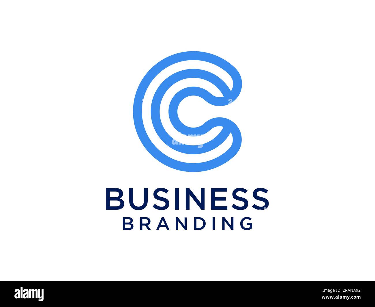 Logo abstract della lettera iniziale C. Forma geometrica blu stile Origami isolato su sfondo bianco. Utilizzabile per logo aziendali e di branding. Vettore piatto L Illustrazione Vettoriale