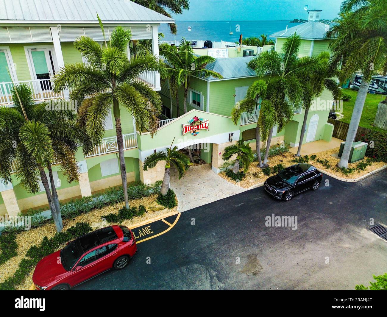 Il ristorante Big Chill si trova a lato dell'oceano a Key largo Florida Foto Stock