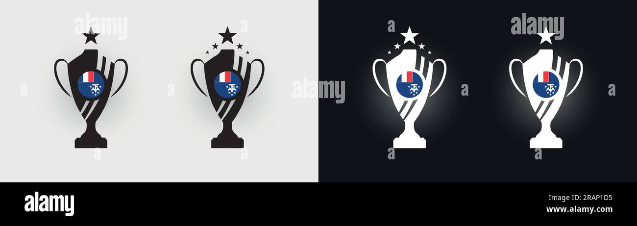 Trofeo francese delle terre australi e antartiche pokal Cup campione di calcio illustrazione vettoriale Illustrazione Vettoriale