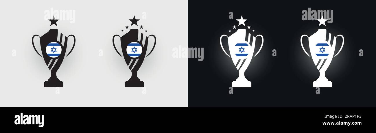 Illustrazione vettoriale del campione di calcio della Coppa pokal del trofeo Israele Illustrazione Vettoriale