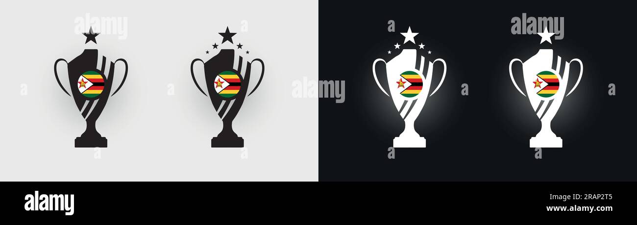 Illustrazione vettoriale del campione di calcio della Coppa pokal del trofeo Zimbabwe Illustrazione Vettoriale