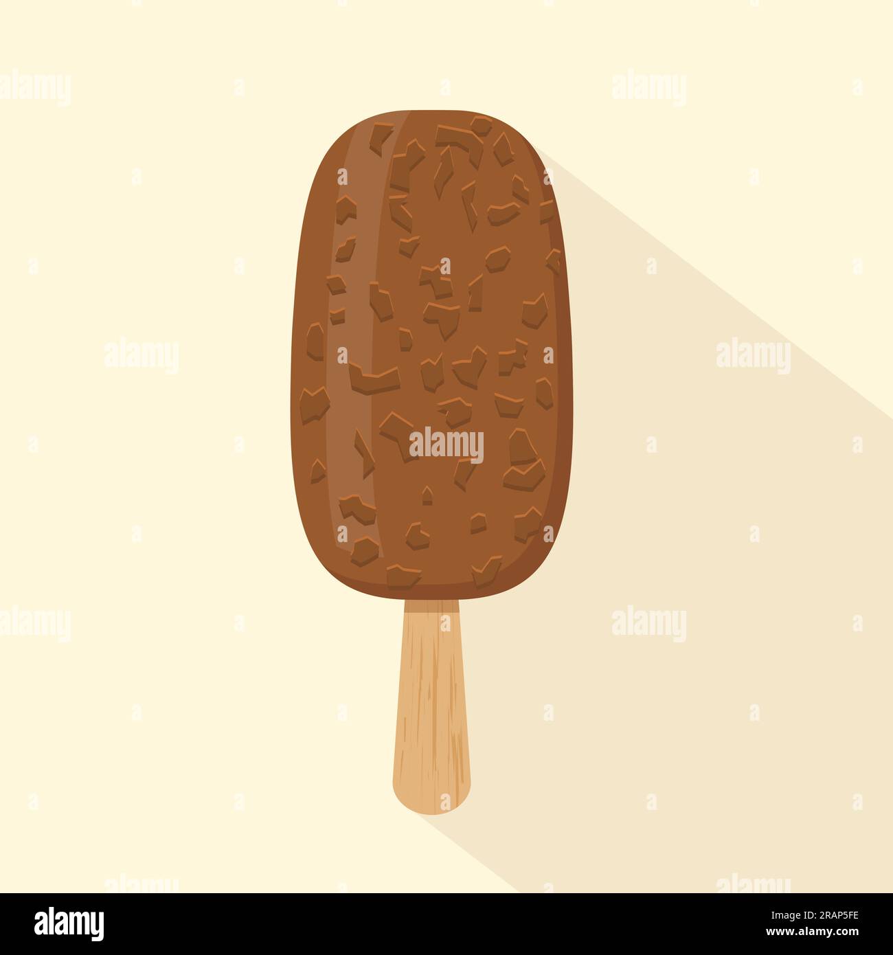 gelato al cioccolato su un bastoncino - illustrazione vettoriale Illustrazione Vettoriale