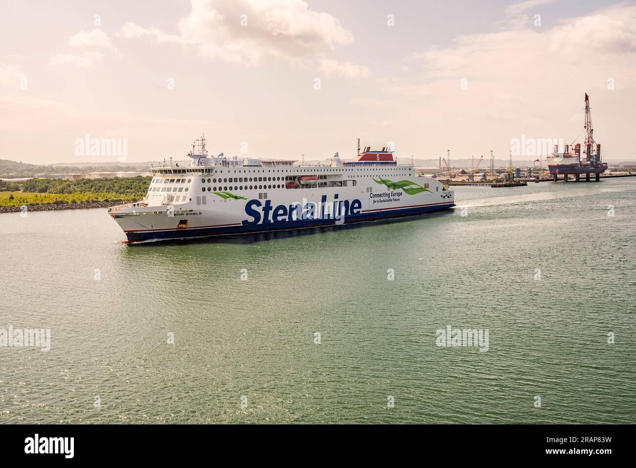 Stena Line in partenza dal porto di Belfast diretto verso il Regno Unito, 30 giugno 2023 Foto Stock