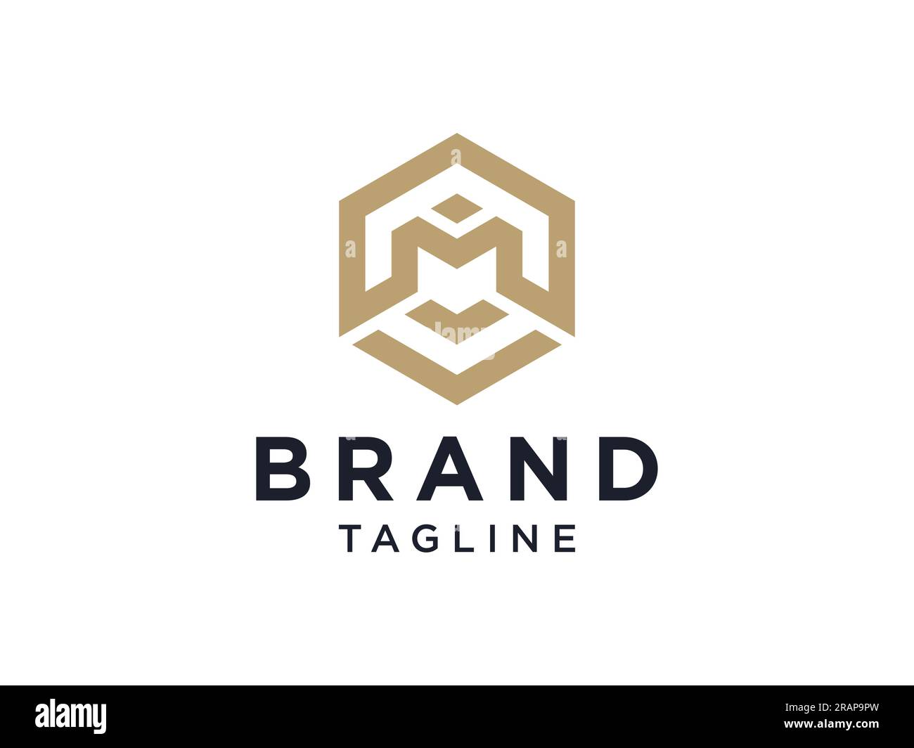 Logo lettera iniziale M geometrico. Elemento modello disegno logo Flat Vector. Illustrazione Vettoriale