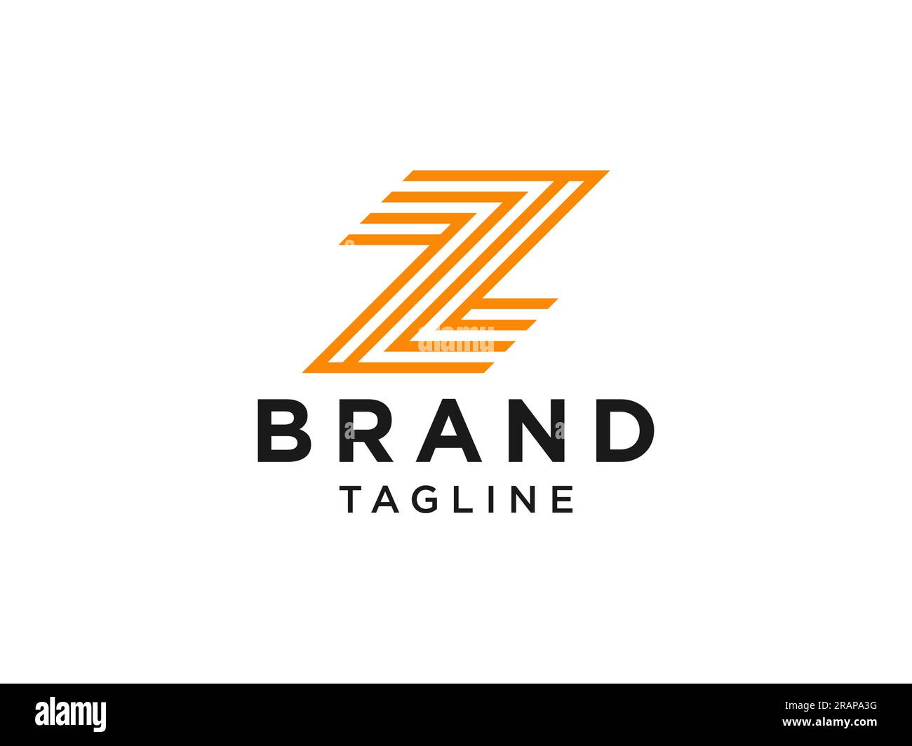 Logo Z iniziale astratto. Stile geometrico isolato su sfondo bianco. Utilizzabile per logo aziendali e di branding. Modello di progettazione con logo Flat Vector Illustrazione Vettoriale
