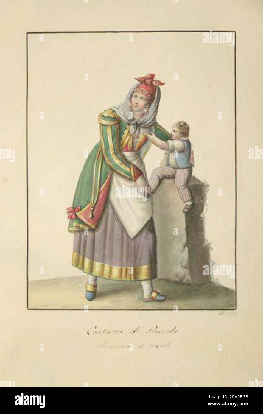 Costume di Procida, Provincia di Napoli 1820 di Michela De Vito Foto Stock