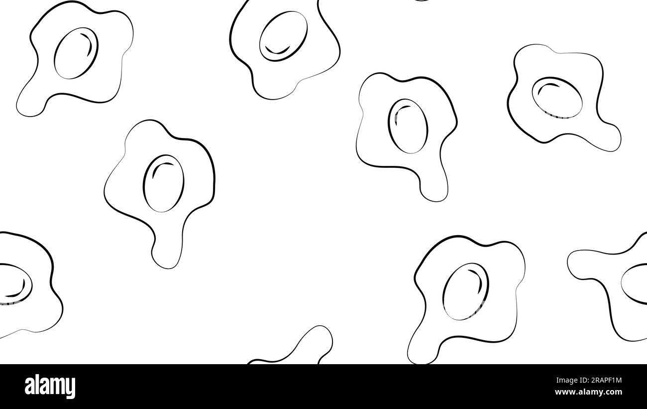 uova strapazzate su sfondo bianco, illustrazione vettoriale, motivo. uovo con tuorlo giallo. colazione deliziosa. illustrazione perfetta. elegante tappezzeria Illustrazione Vettoriale