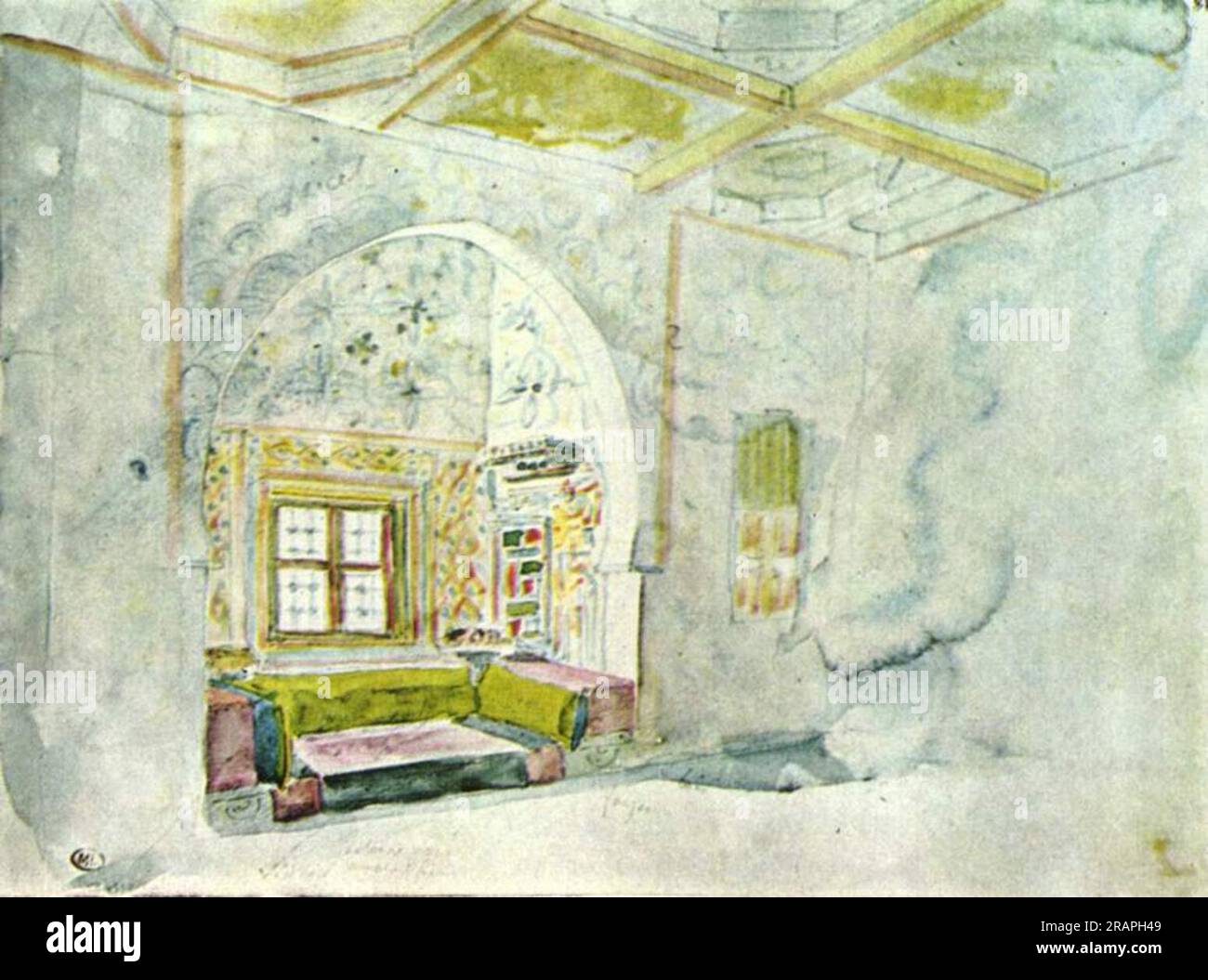 Spazio di nicchia nel palazzo del sultano di Meknes di Eugene Delacroix Foto Stock