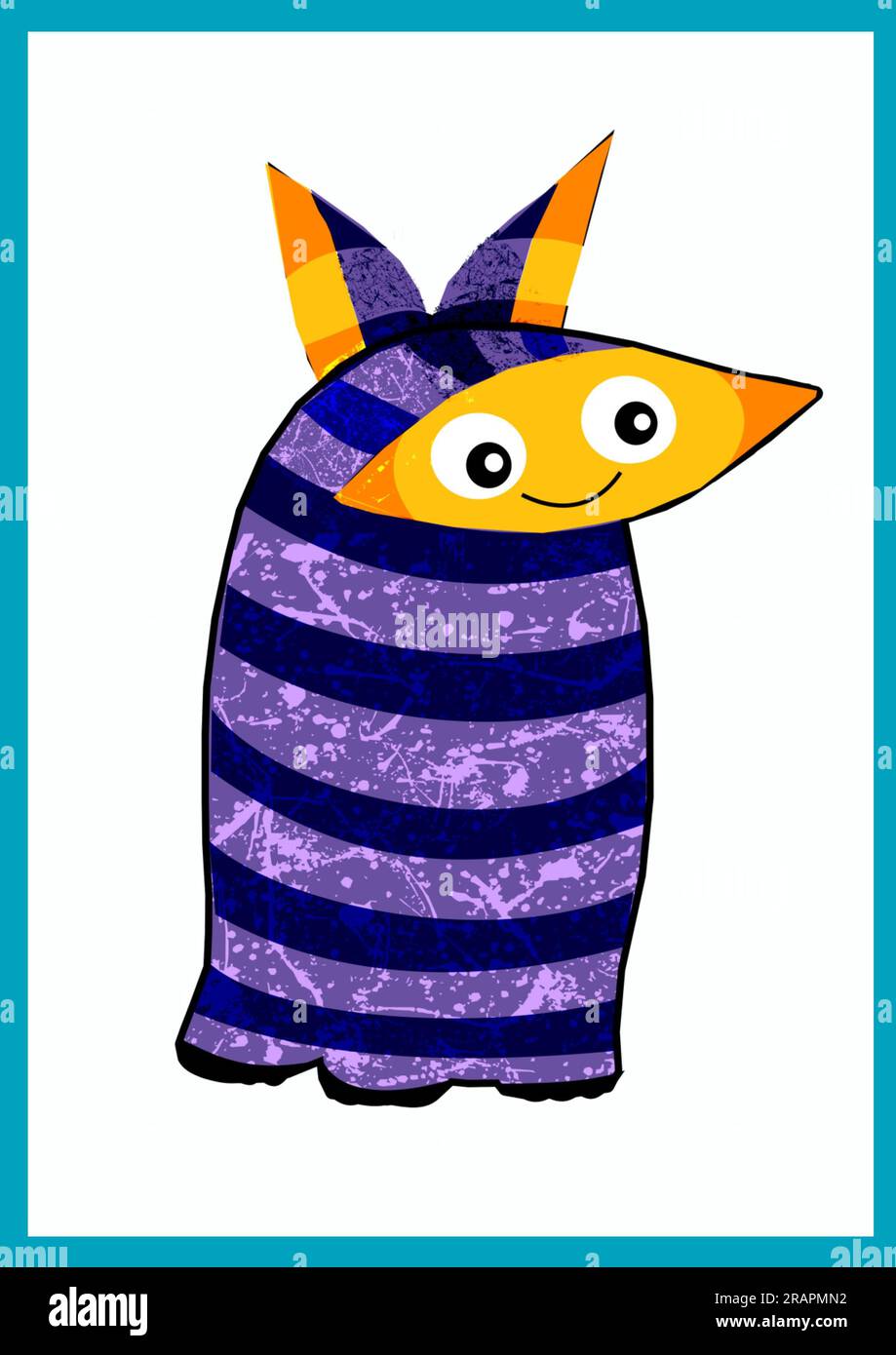 Graziosa illustrazione di personaggi per libri per bambini, Rainbow ray, un personaggio adorabile e amichevole con un sorriso timido Foto Stock Graziosa illustrazione di personaggi per libri per bambini, Rainbow ray, un personaggio adorabile e amichevole con un sorriso timido Foto Stock