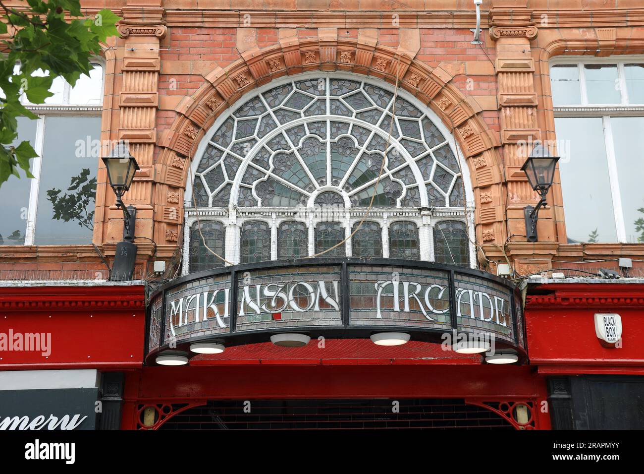 Makinson Arcade di epoca vittoriana nel centro della città di Wigan Foto Stock