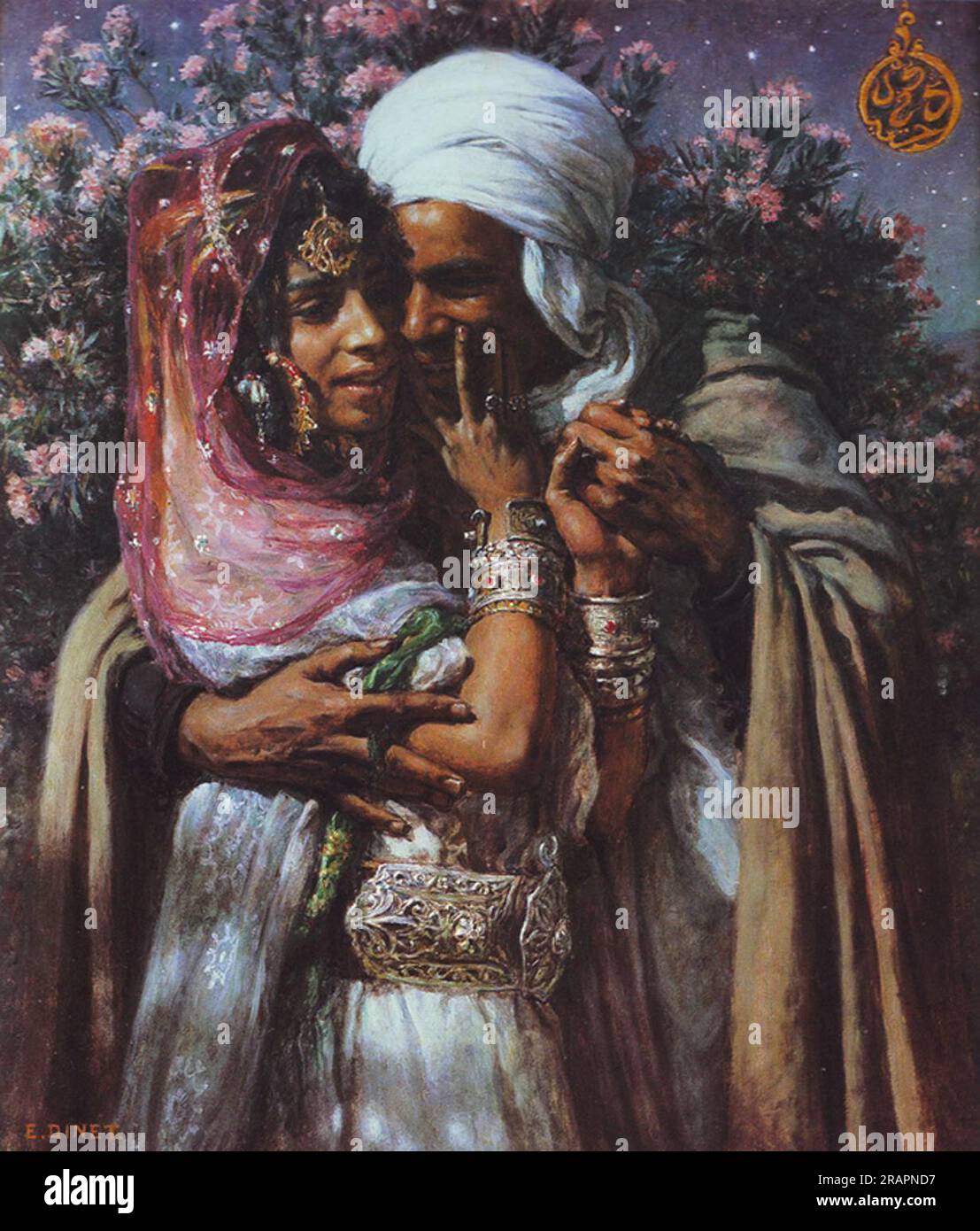 Abdel Ghourem e Nour El Ayn (schiavo dell'amore e della luce degli occhi) 1900 di Nasreddine Dinet Foto Stock