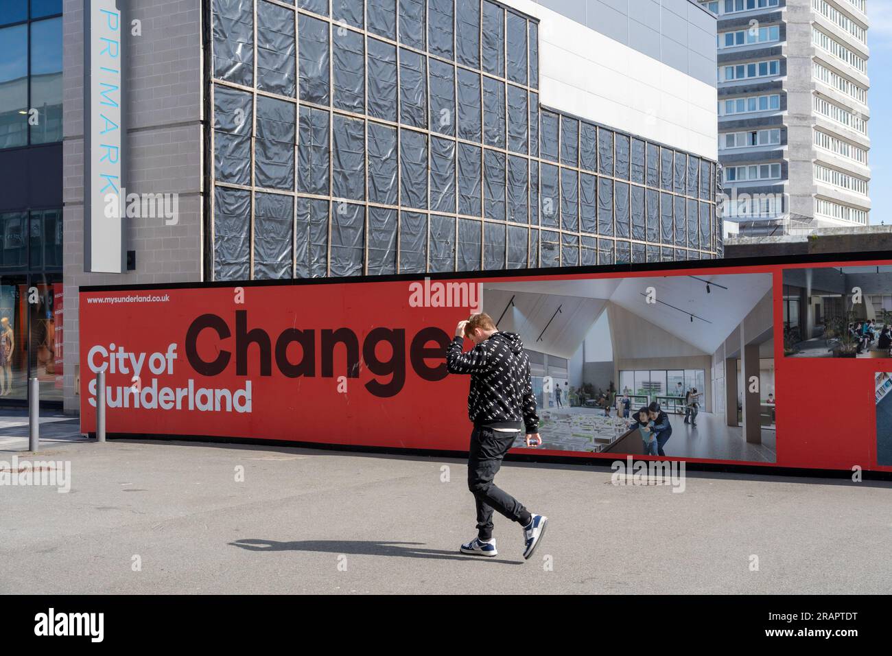 Rigenerazione nel centro della città di Sunderland, Regno Unito. Concetto di urbanistica. Foto Stock