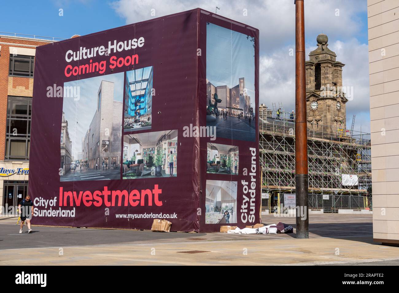 Rigenerazione nel centro della città di Sunderland, Regno Unito. Concetto di urbanistica. Foto Stock