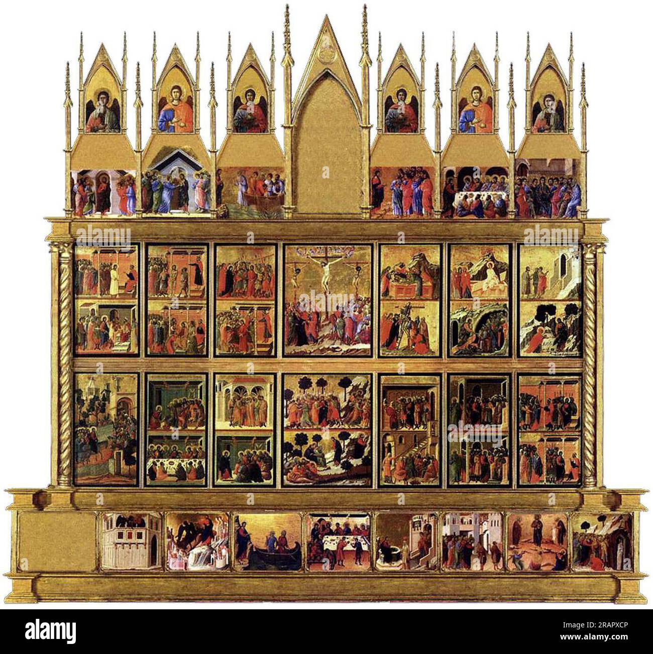 Scene della vita di Cristo (retro della pala d'altare) 1311 di Duccio Foto Stock