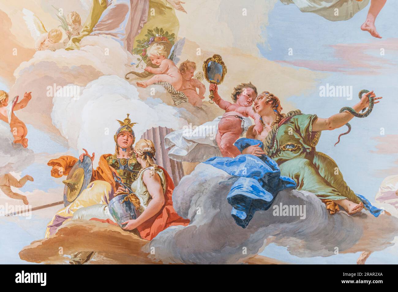 villa zileri motterle: affreschi di giambattista tiepolo, monteviale, italia Foto Stock