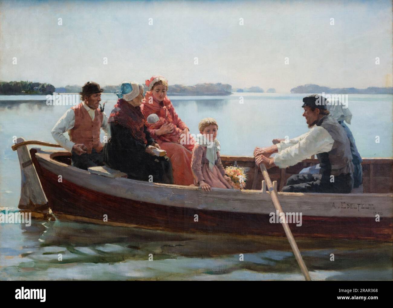 Going to the Christening 1880; Finlandia di Albert Edelfelt Foto Stock