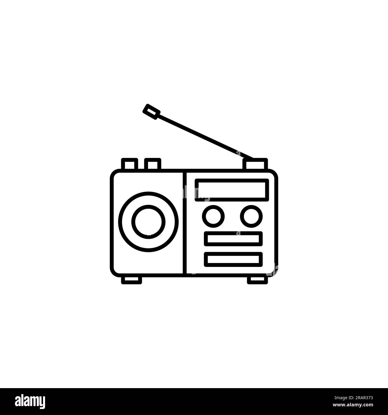 Vecchia radio e moderna icona della radio modello del logo con illustrazione vettoriale design semplice e pulito Illustrazione Vettoriale
