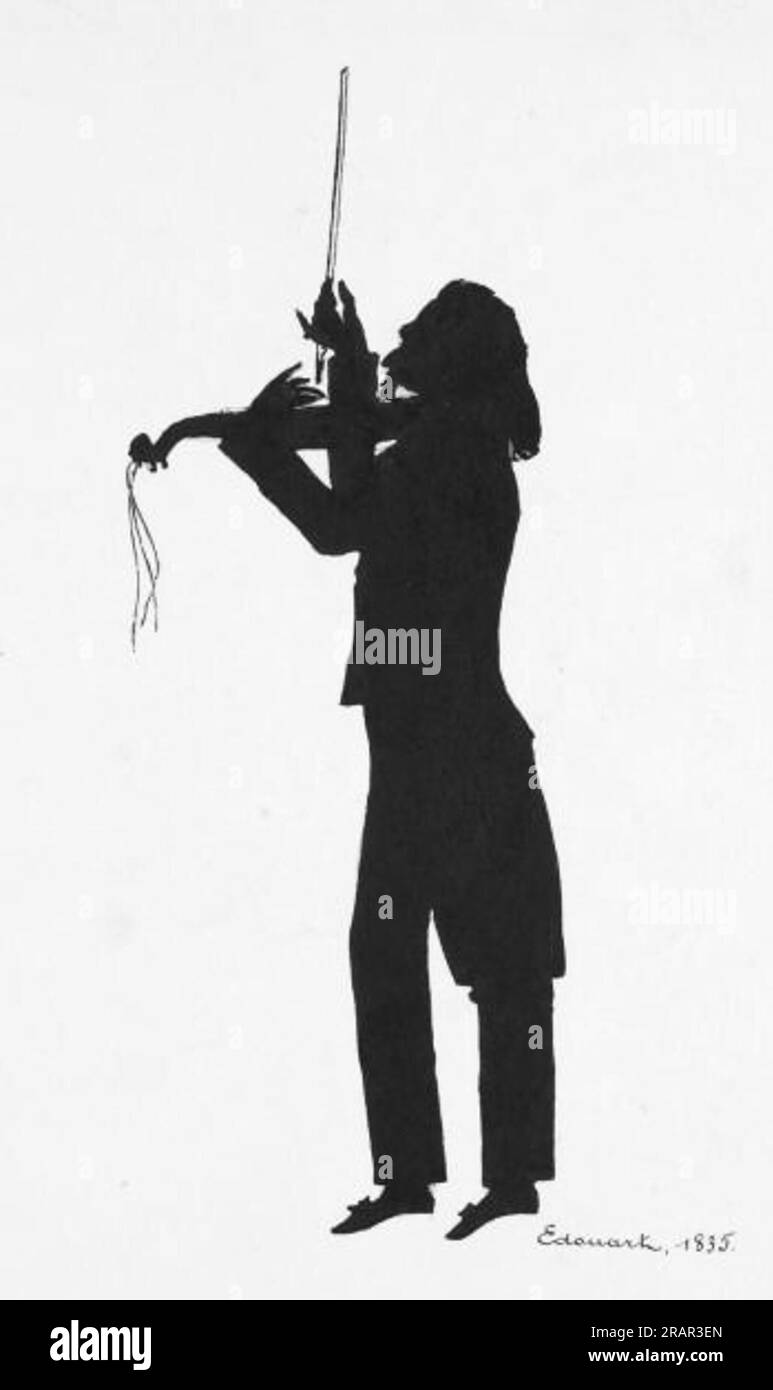 Niccolò Paganini 1835 di Auguste Edouart Foto Stock