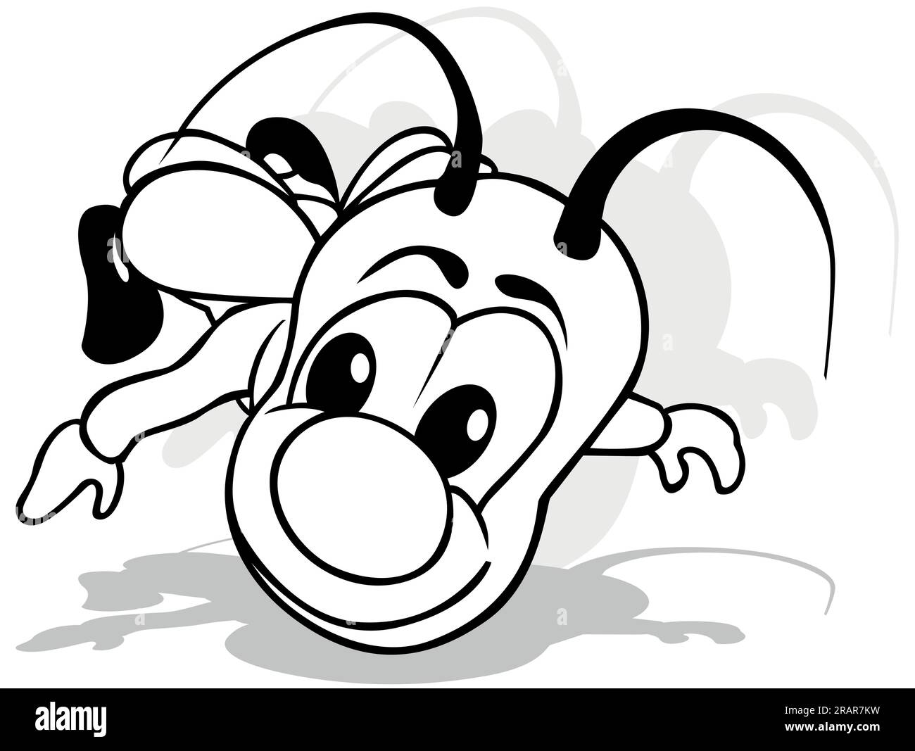 Disegno di un Flying Beetle con una grande testa Illustrazione Vettoriale