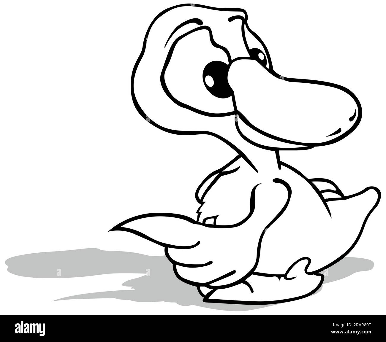 Disegno di un anatroccolo carino Illustrazione Vettoriale