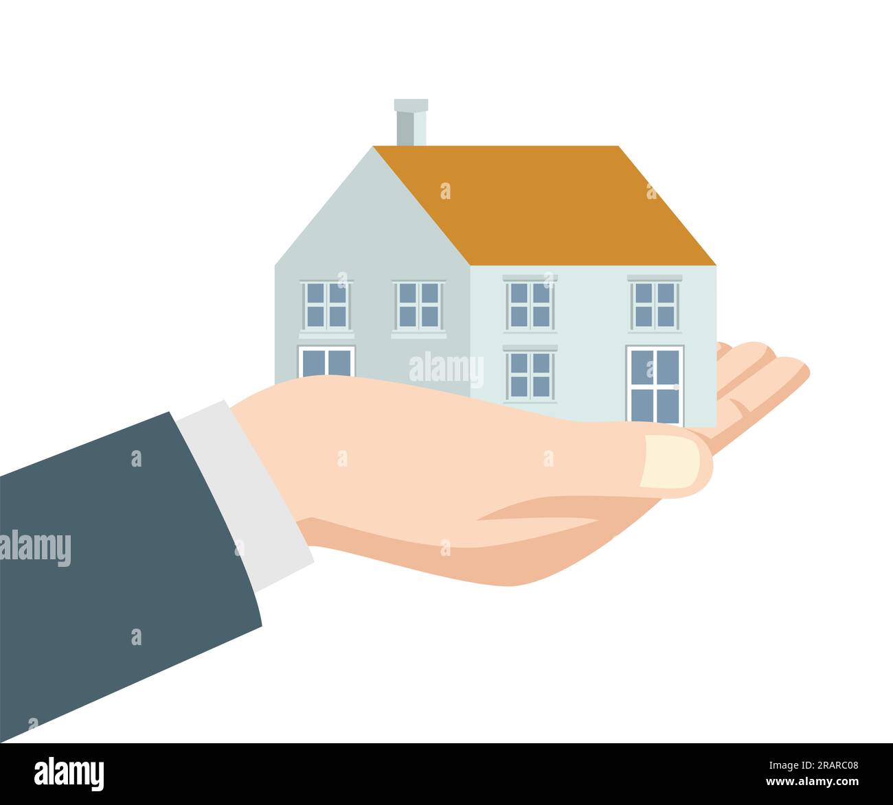 Immagine di una mano che tiene una casa Illustrazione Vettoriale
