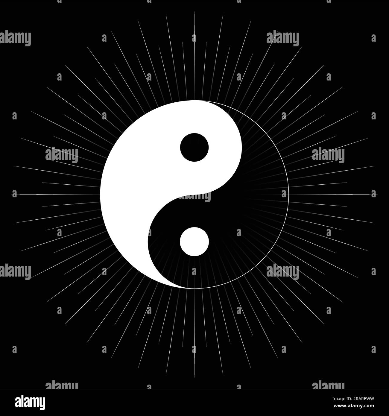 Simbolo Yin e Yang, Tao, Taoismo, icona della religione Illustrazione Vettoriale