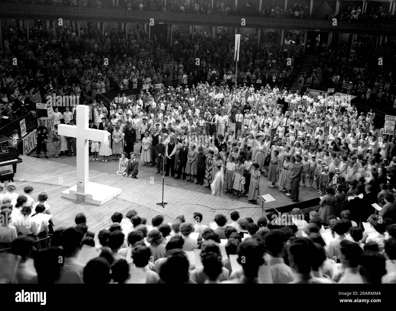 Fiera mondiale 1955 convegno cristiano alla Royal Albert Hall, Londra Foto Stock