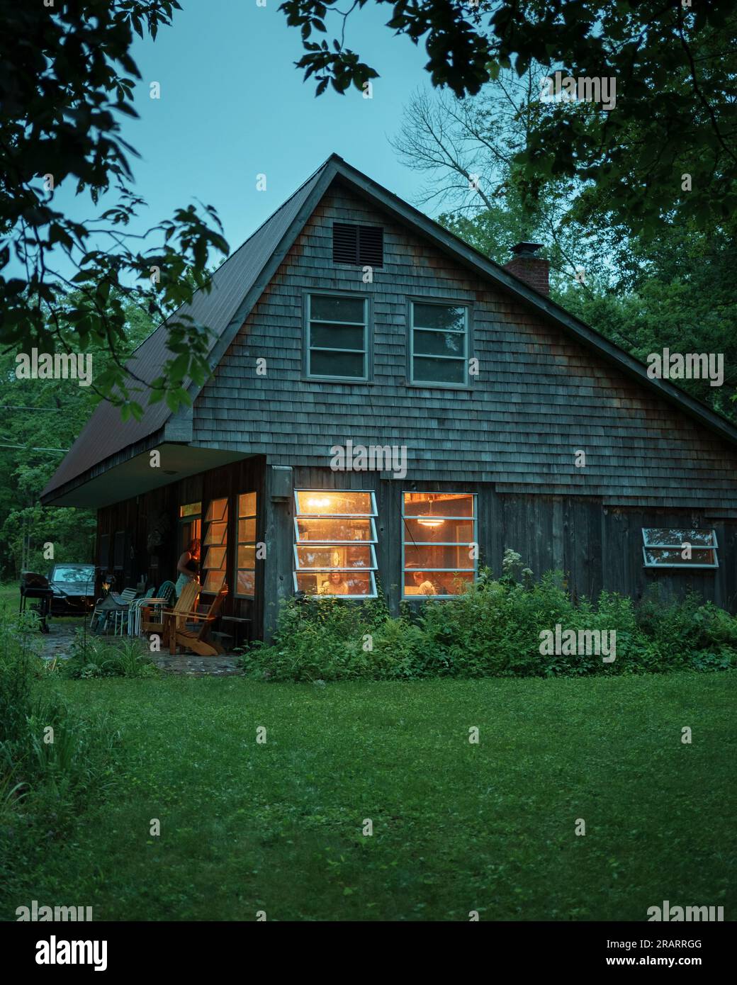 Bella casa sul lago vicino a Lake George, New York Foto Stock