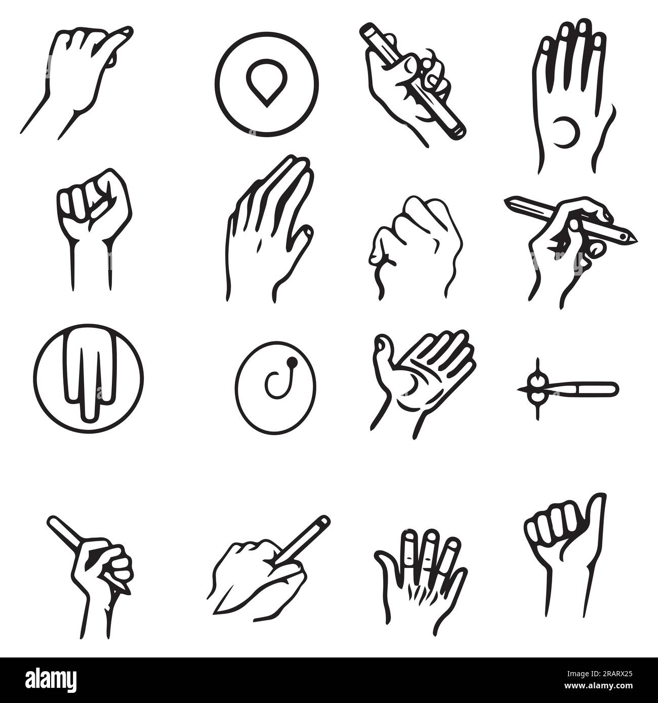 Icona mano disegno vettoriale line art Illustrazione Vettoriale