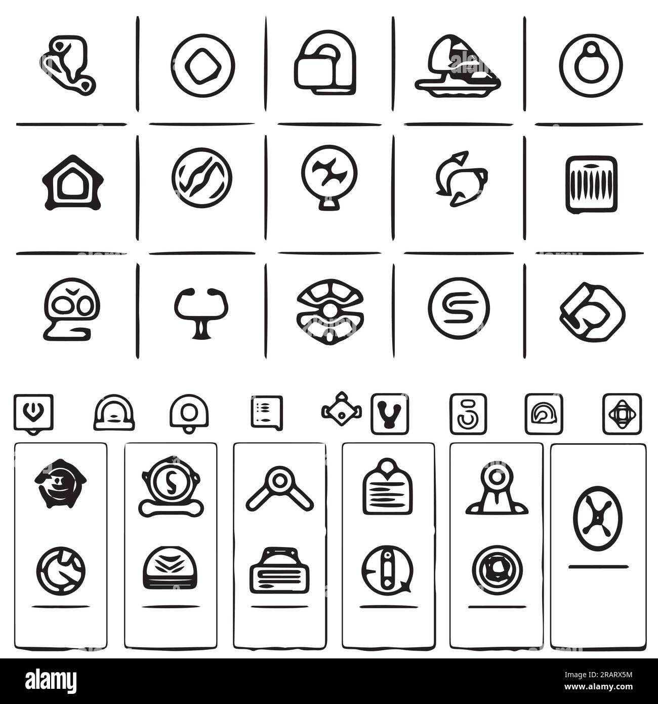 Set di icone disegno vettoriale Illustrazione Vettoriale