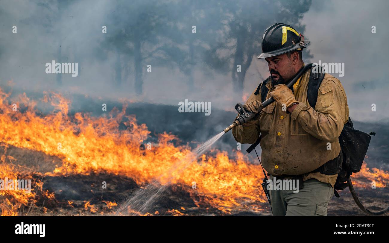 "Silver Spur", 40 acri di terreno con sforzo congiunto prescritto fuoco con BLM, USFS e Montana DNRC, a sud-ovest di Roundup, Montana. Foto di Colby K. Neal, BLM Foto Stock