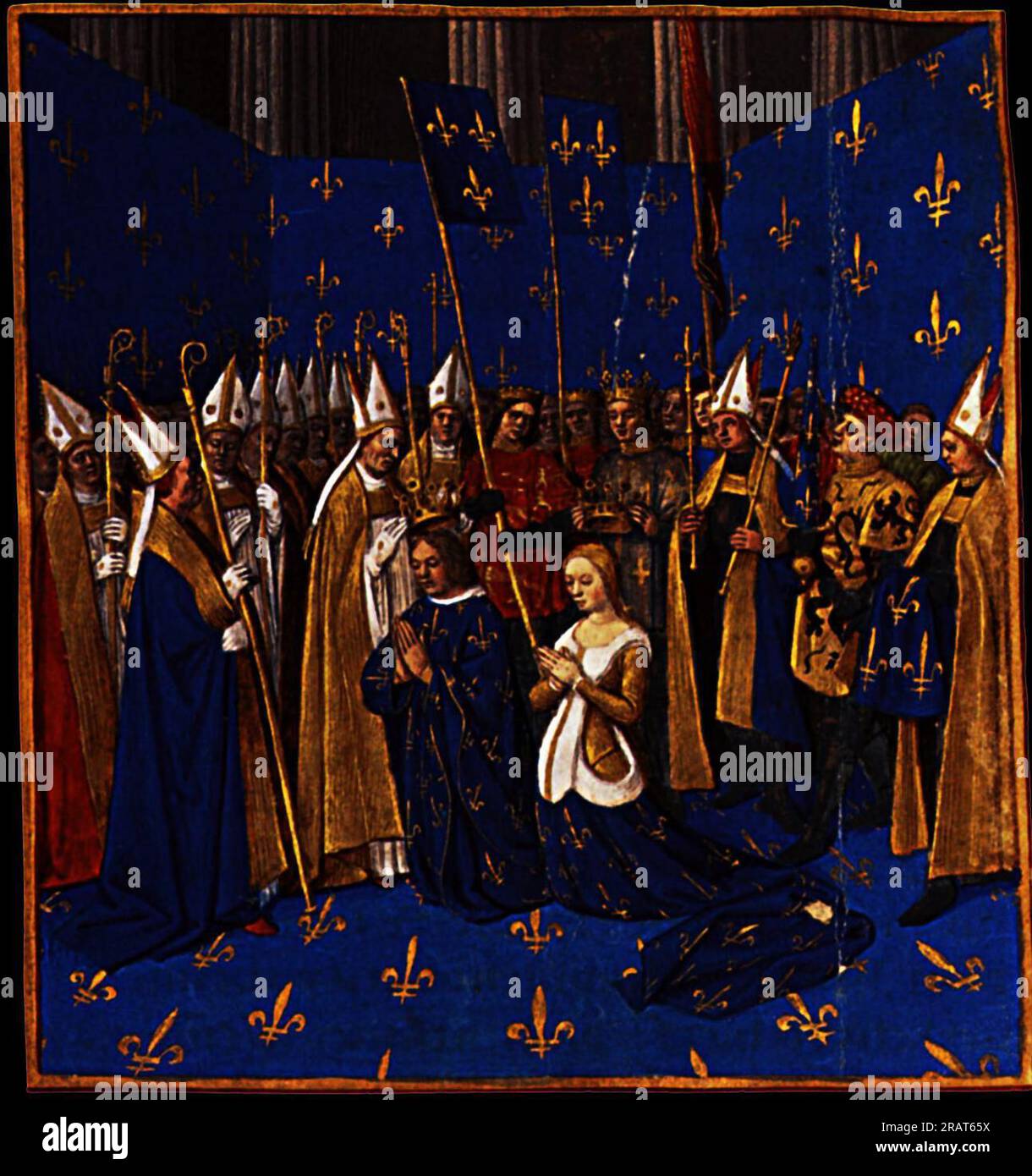 Incoronazione di Luigi VIII e Bianca di Castiglia a Reims 1460 da Jean Fouquet Foto Stock