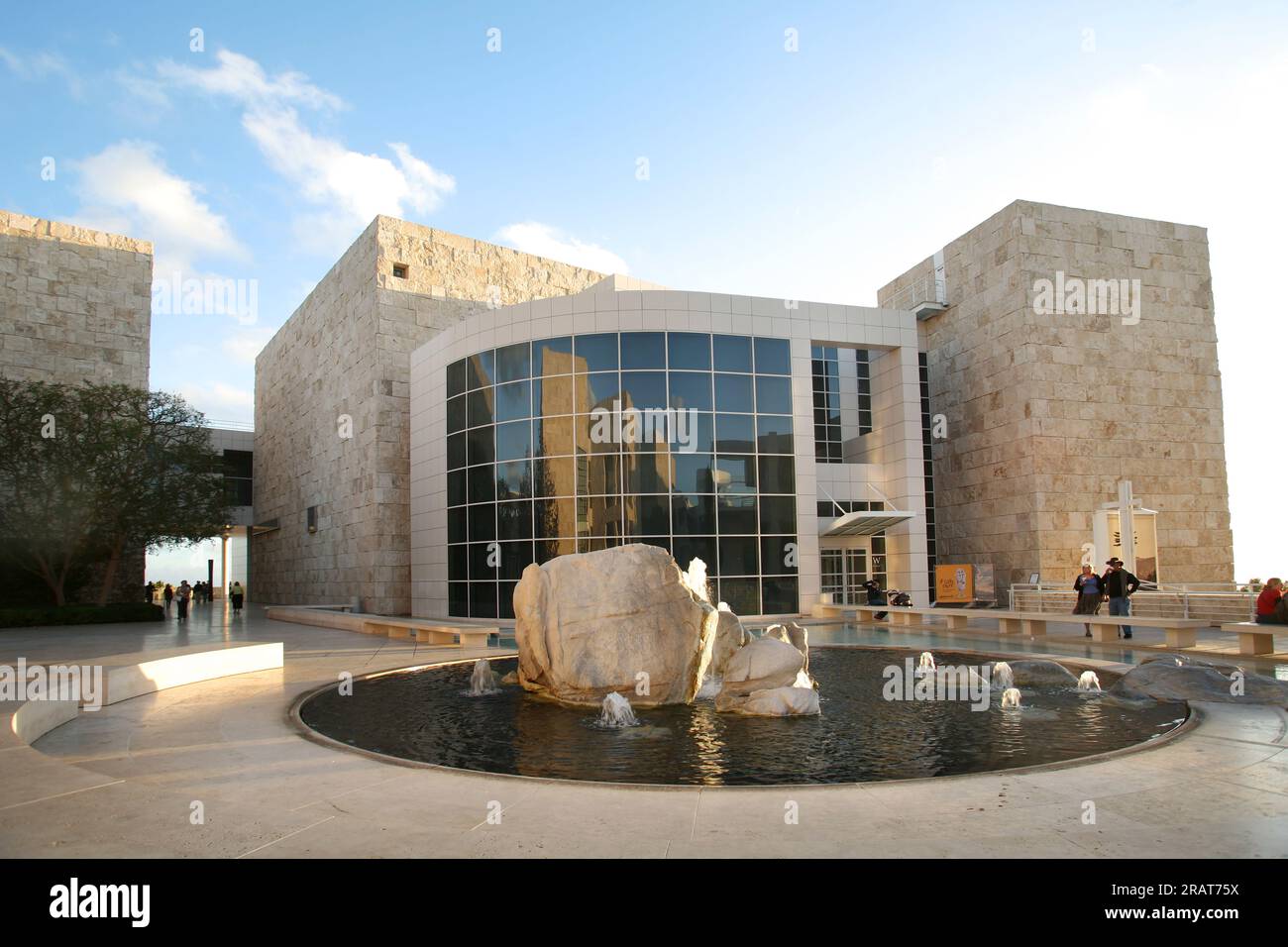 Luce serale al Getty Center, Los Angeles Foto Stock