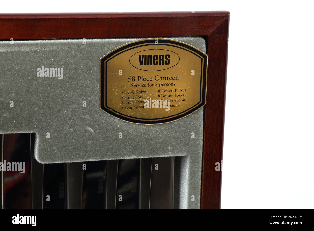 Set di posate in argento per servizio mensa Viners da 58 pezzi, stile tradizionale con perle Foto Stock